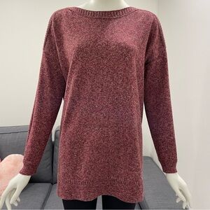 OLD NAVY Burgundy Tunic Length Drop Shoulder Lightweight Knit Sweater Size Large